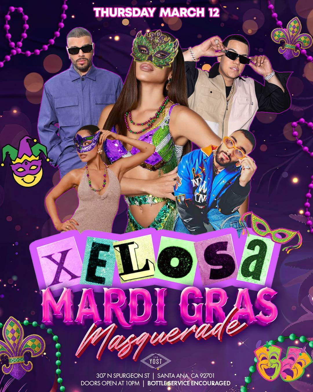 XELOSA MARDI GRAS MASQUERADE PARTY  @ YOSTTHEATER