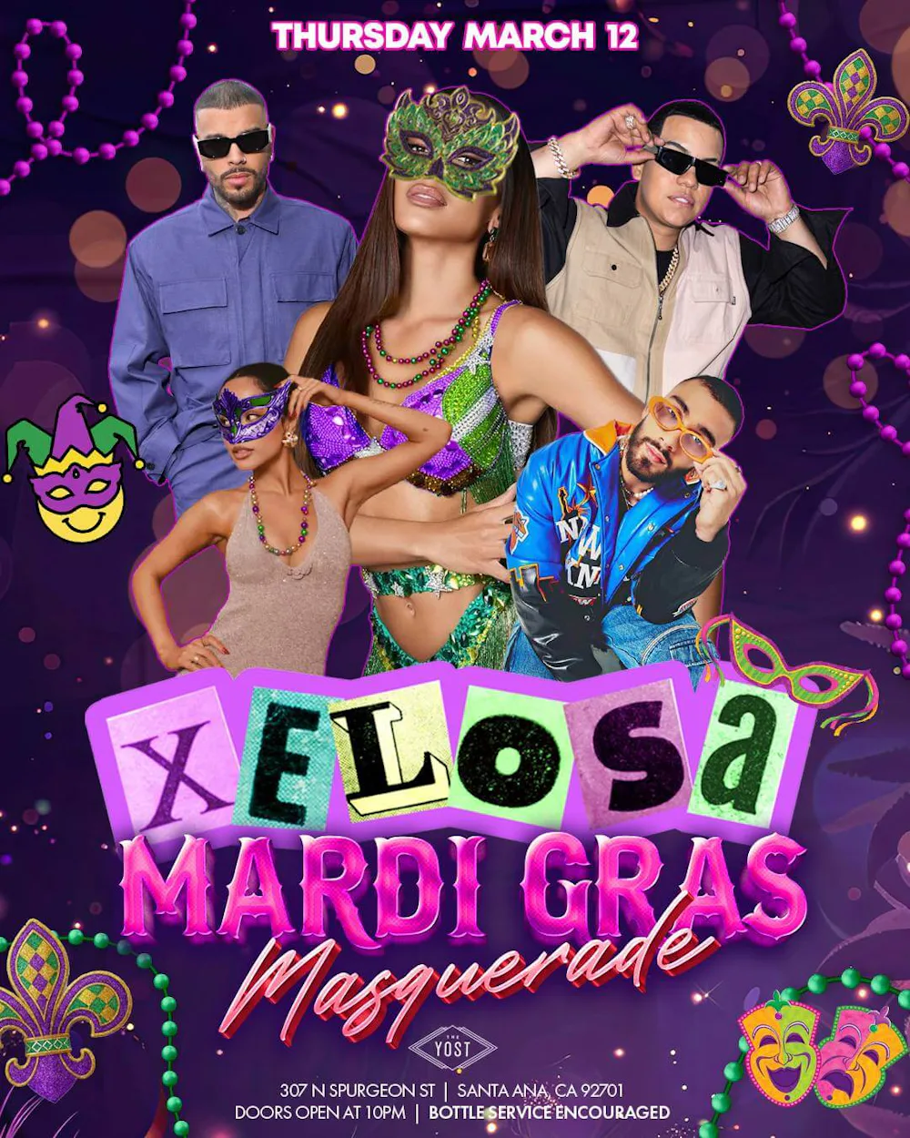 XELOSA MARDI GRAS MASQUERADE PARTY @ YOSTTHEATER