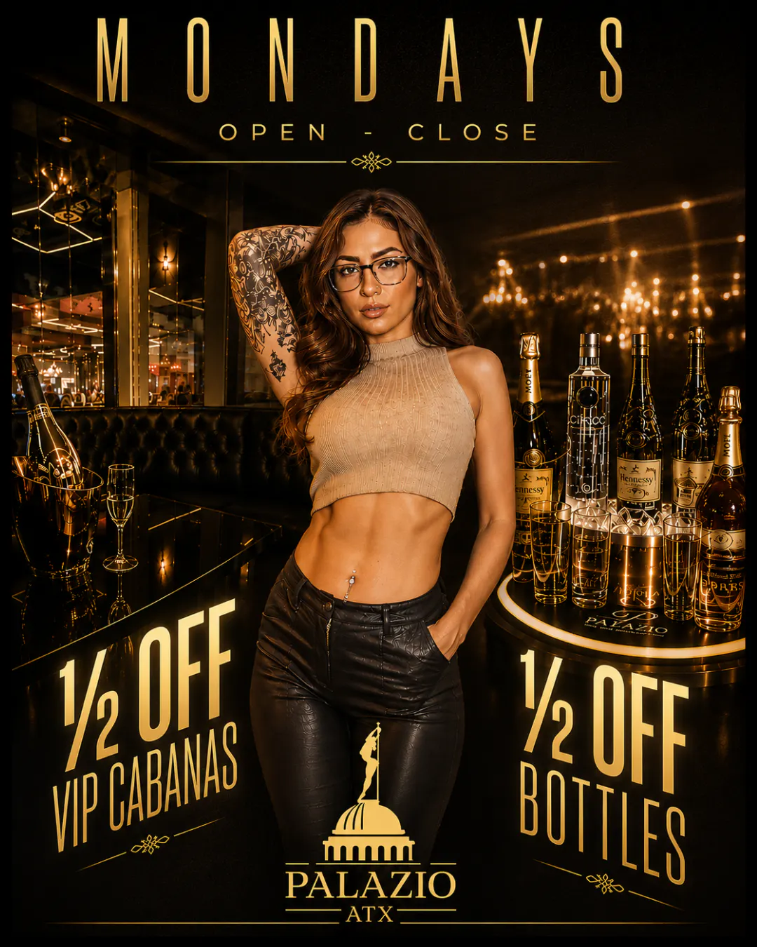 1/2 OFF CABANAS & 1/2 OFF BOTTLES