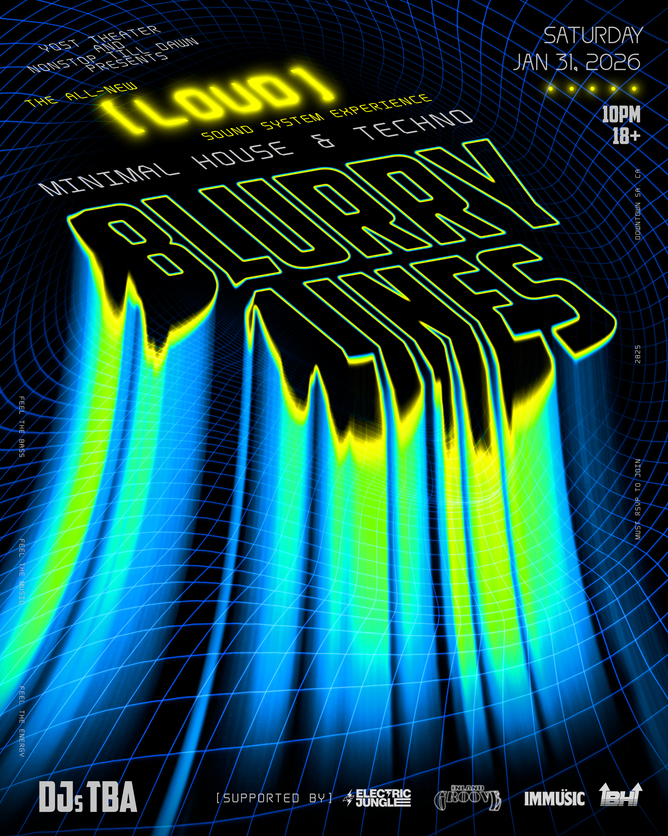 NON-STOP PRESENTS BLURRY LINES - MINIMAL HOUSE + TECHNO + 2 ROOMS