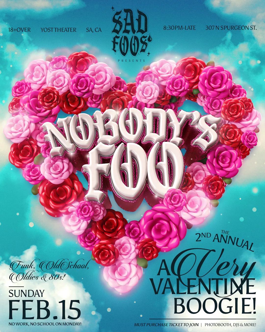 Sad Foos Presents Nobody’s Foo + Funk + Old School + Oldies + 80's + Freestyle