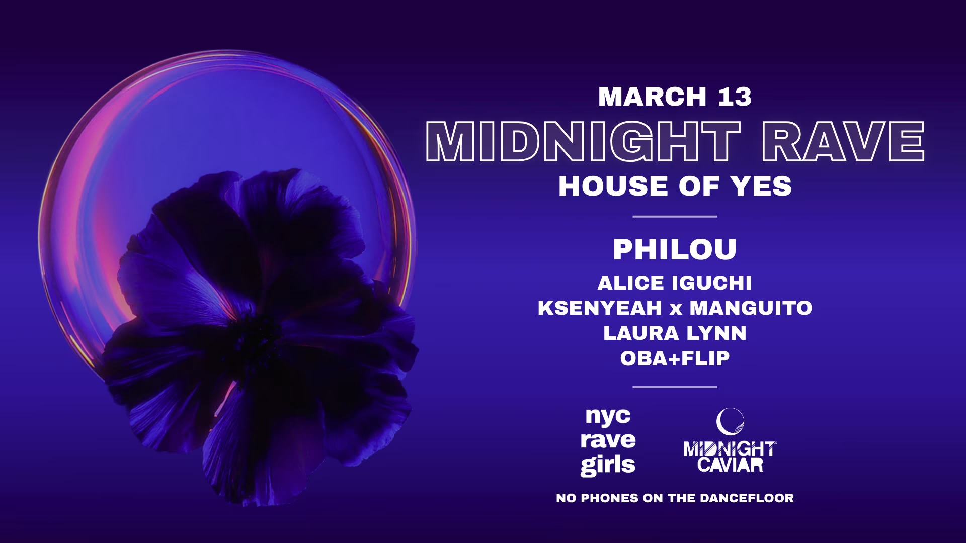 MIDNIGHT RAVE: PHILOU • ALICE IGUCHI • OBA + FLIP ++