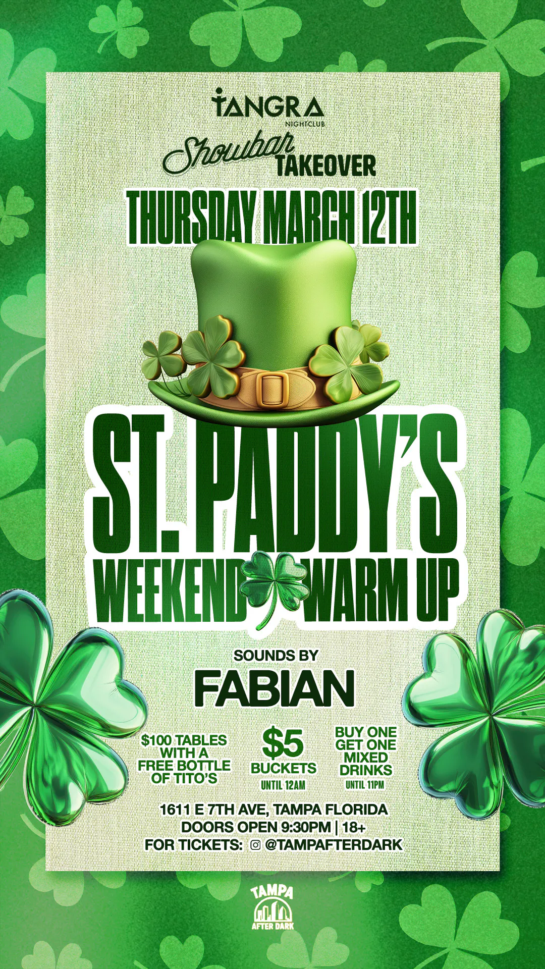 Showbar Takeover: St. Patty's Weekend Warm Up - 3/12/26