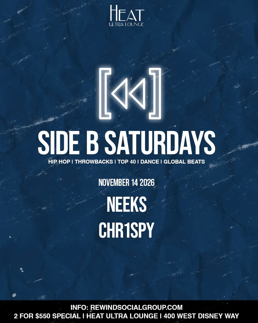 SIDE B SATURDAYS | Heat Ultra Lounge