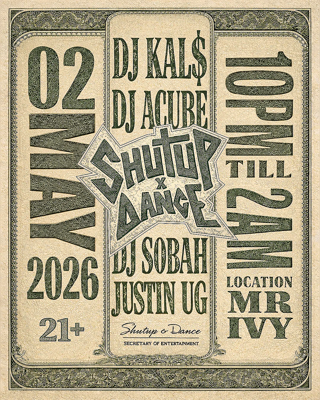 SHUT UP AND DANCE x Mr. Ivy Saturday Night