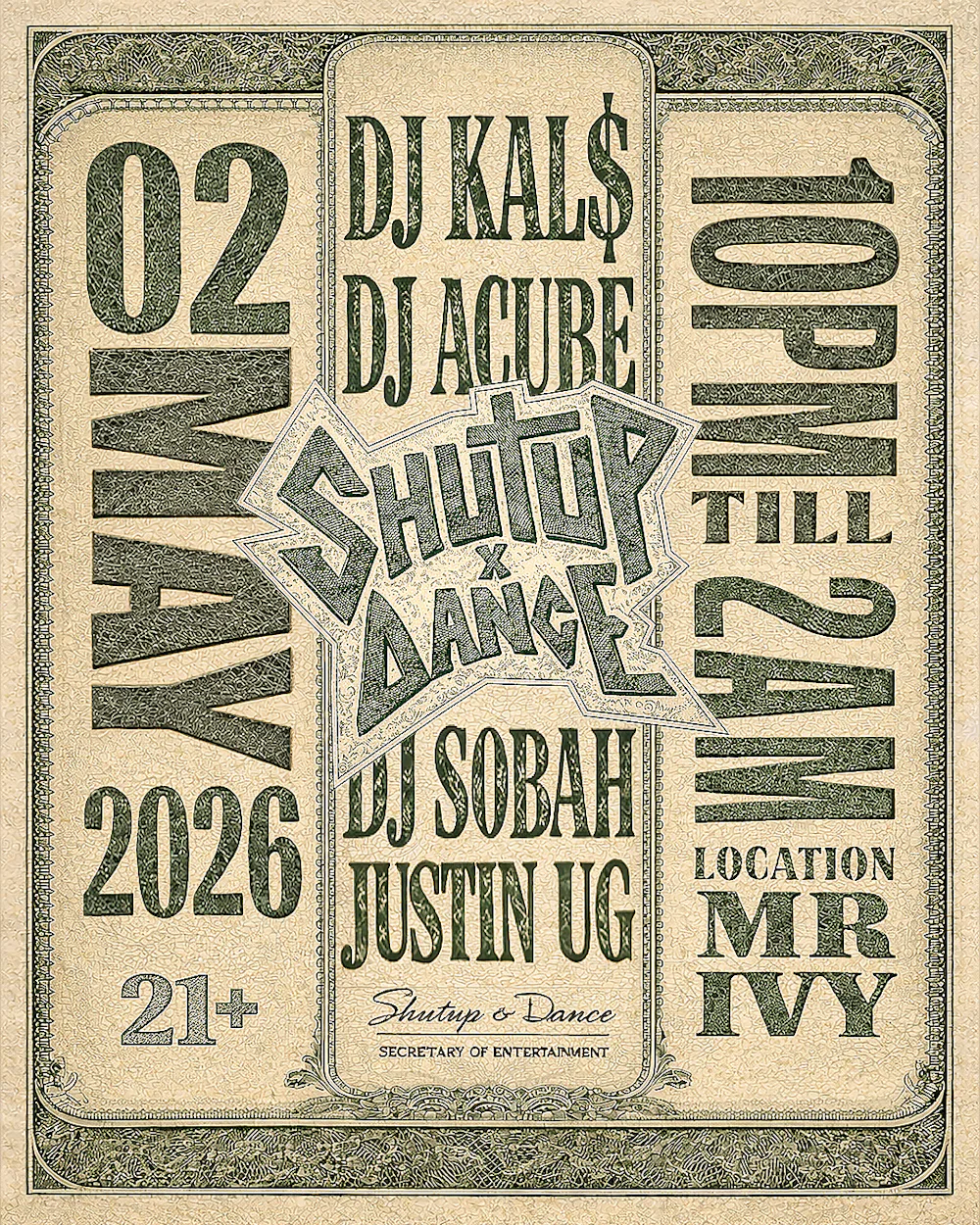 SHUT UP AND DANCE x Mr. Ivy Saturday Night