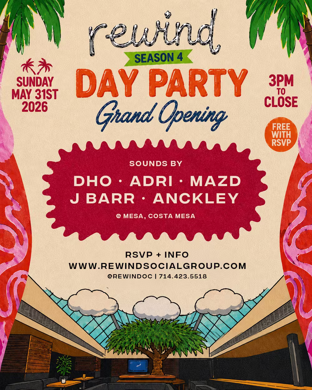 REWIND DAY PARTY · SEASON 4 LAUNCH PARTY | Mesa