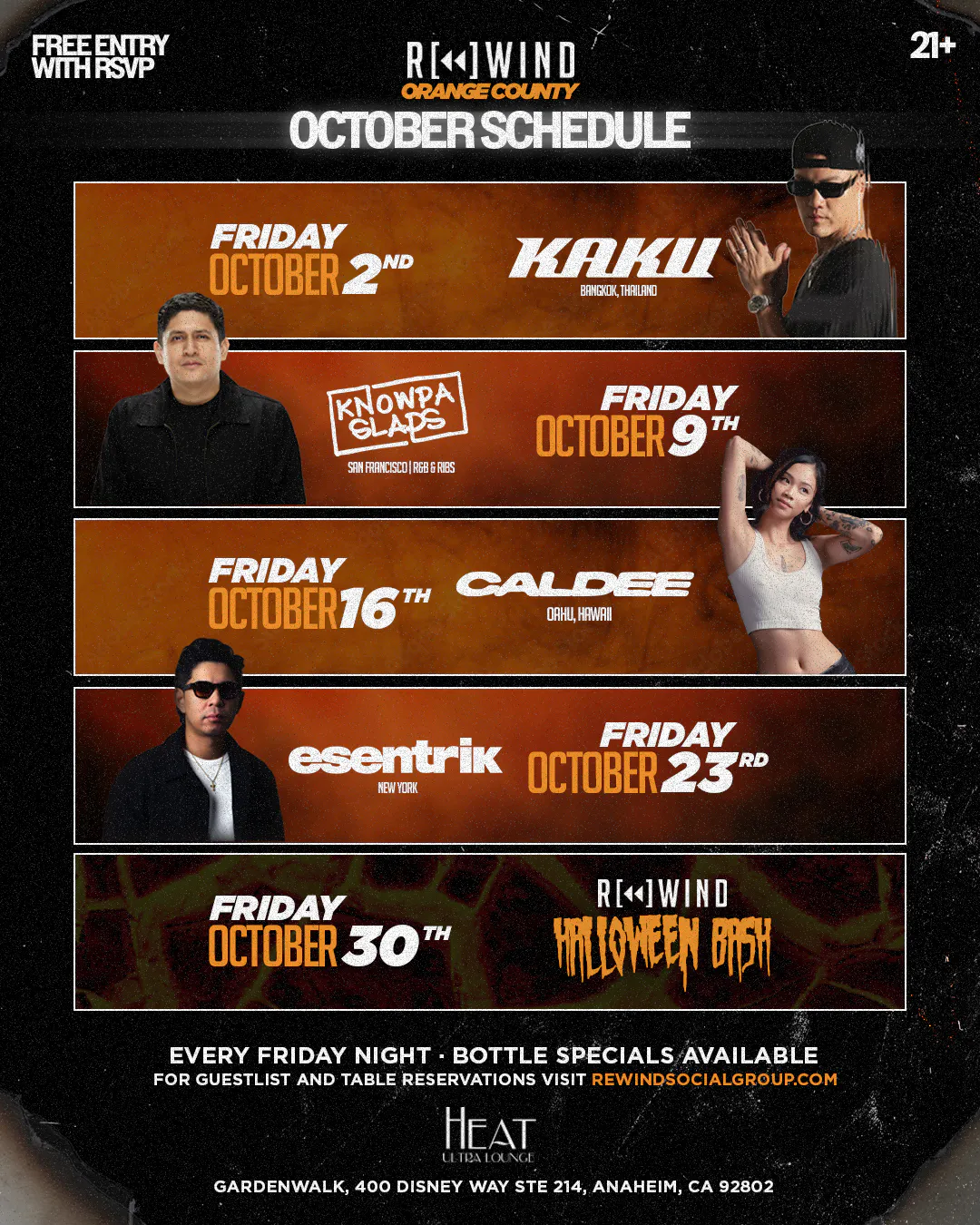 HALLOWEEN BASH · REWIND FRIDAYS | Heat Ultra Lounge