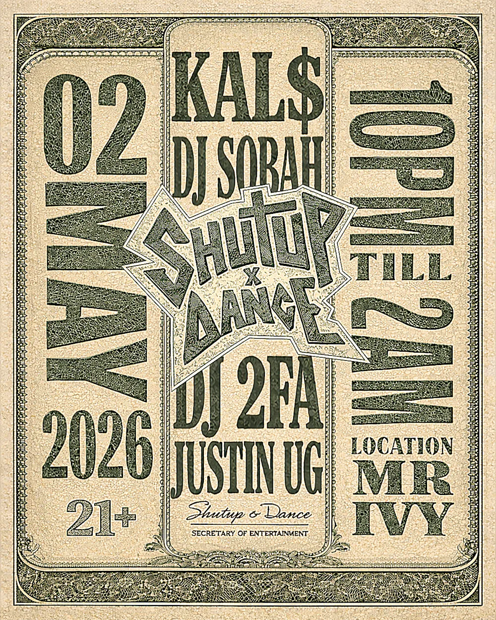 SHUT UP AND DANCE x Mr. Ivy Saturday Night