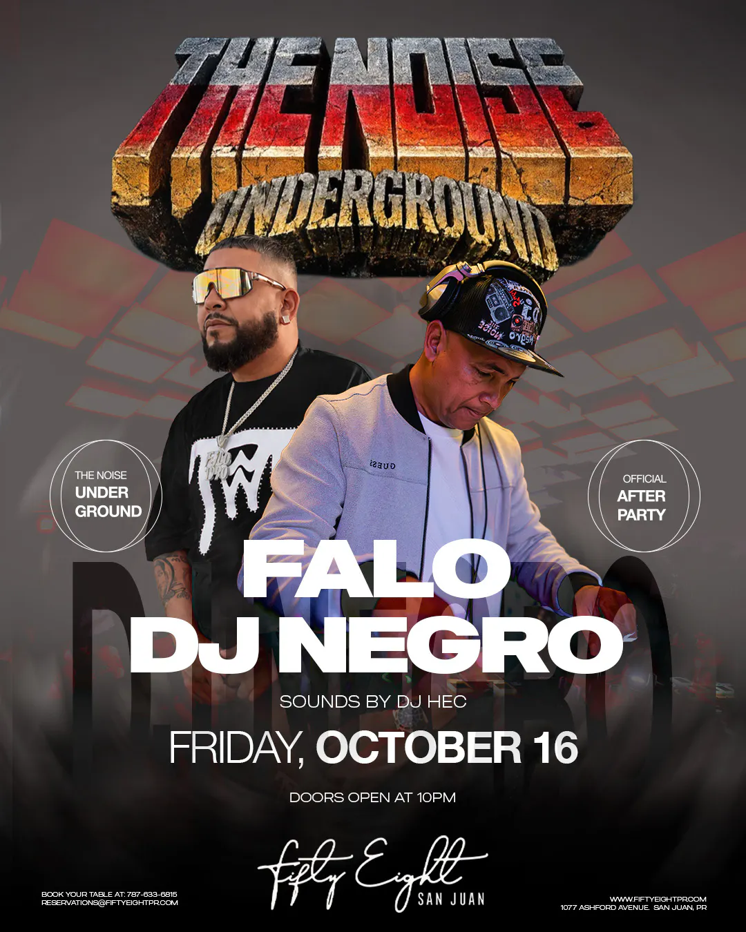 FRIDAY 10/16 | THE NOISE UNDERGROUND: FALO & DJ NEGRO | SOUNDS BY DJ HEC
