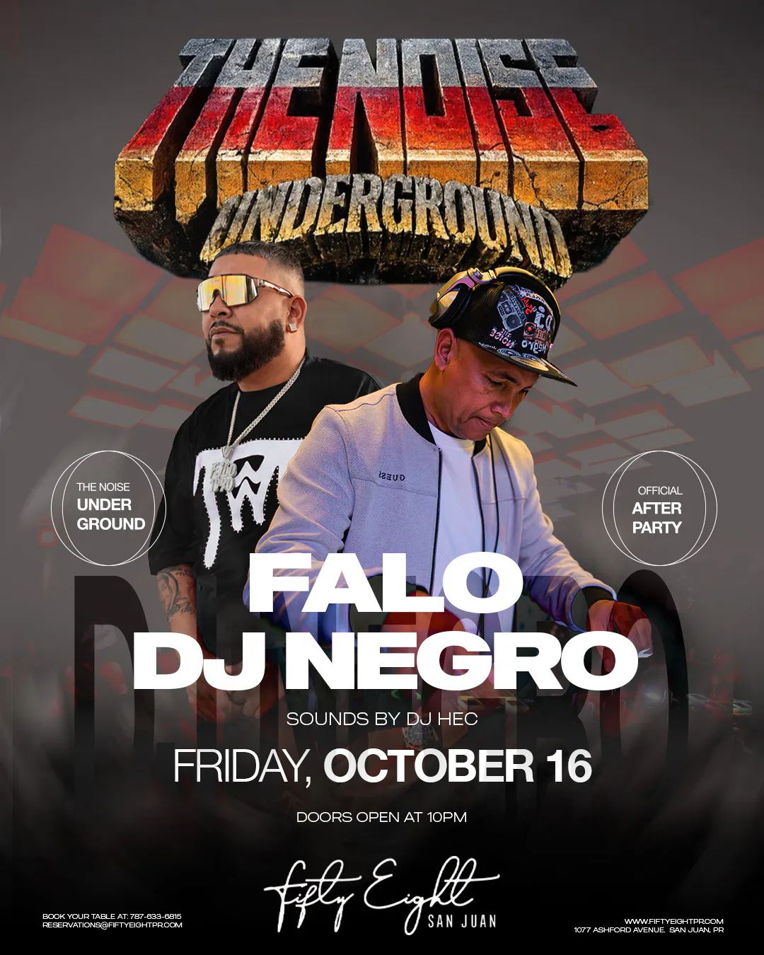 FRIDAY 10/16 | THE NOISE UNDERGROUND: FALO & DJ NEGRO | SOUNDS BY DJ HEC