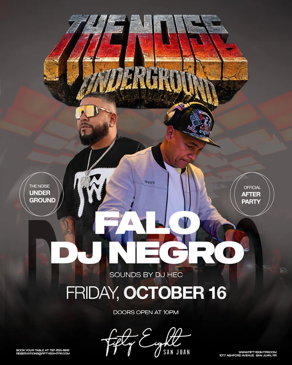 FRIDAY 10/16 | THE NOISE UNDERGROUND: FALO & DJ NEGRO | SOUNDS BY DJ HEC
