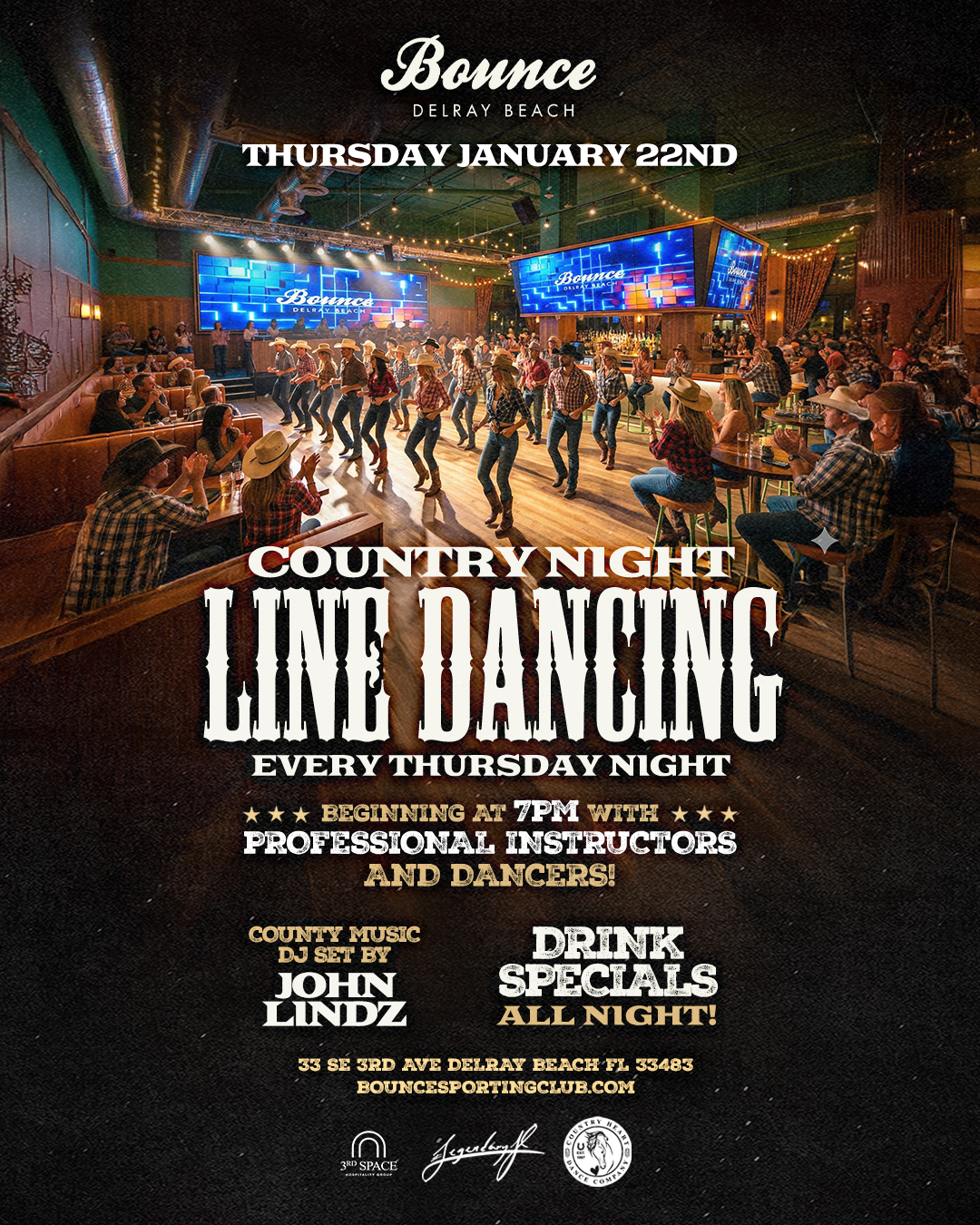 🤠 COUNTRY NIGHT THURSDAYS @ Bounce Delray Beach 🤠