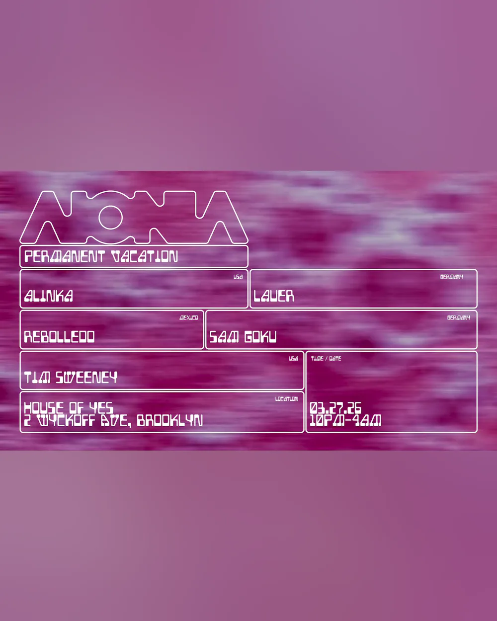 AIONIA INVITES PERMANENT VACATION: LABEL NIGHT