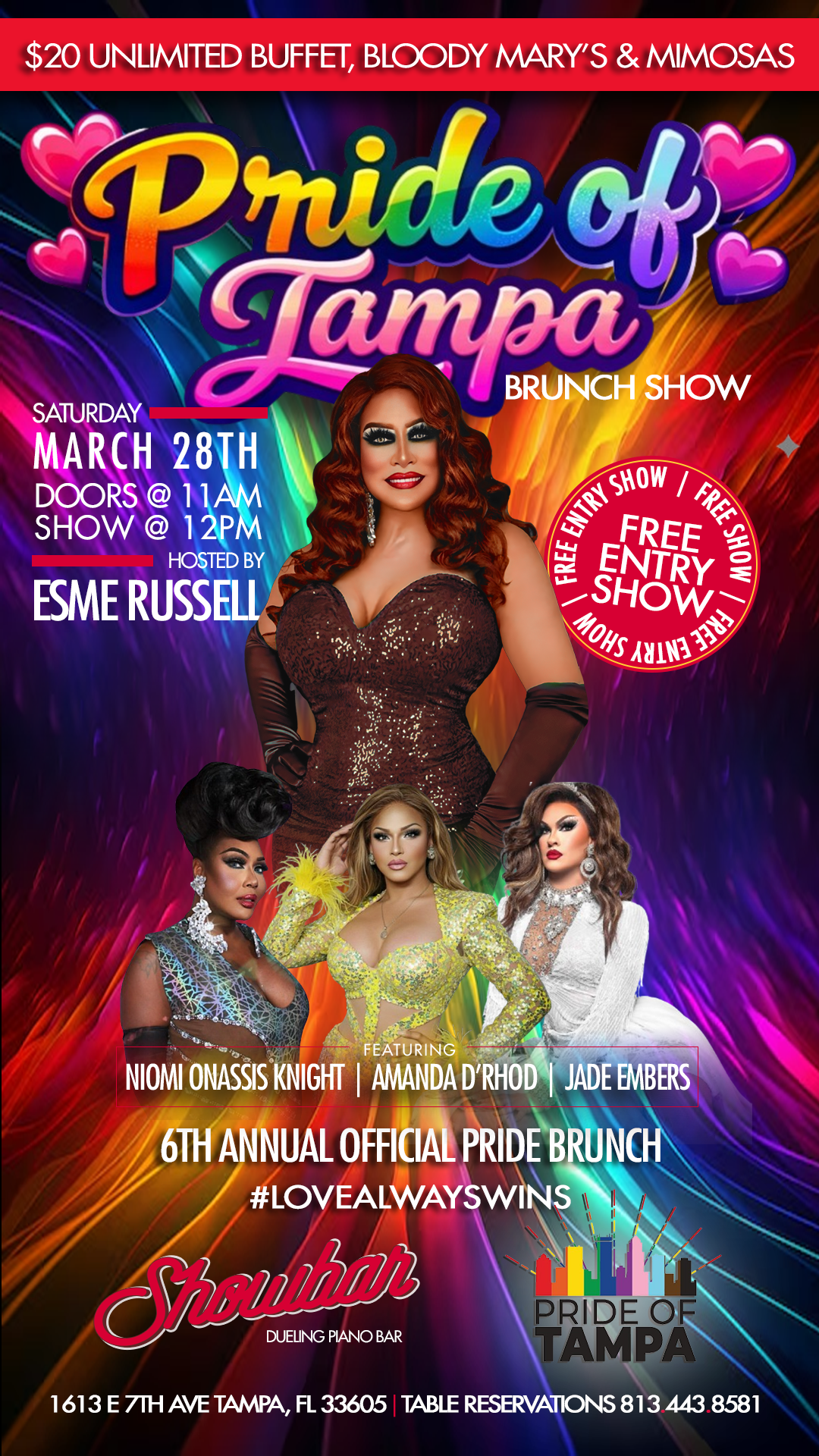 Official Pride of Tampa Drag Brunch - 3/28/26