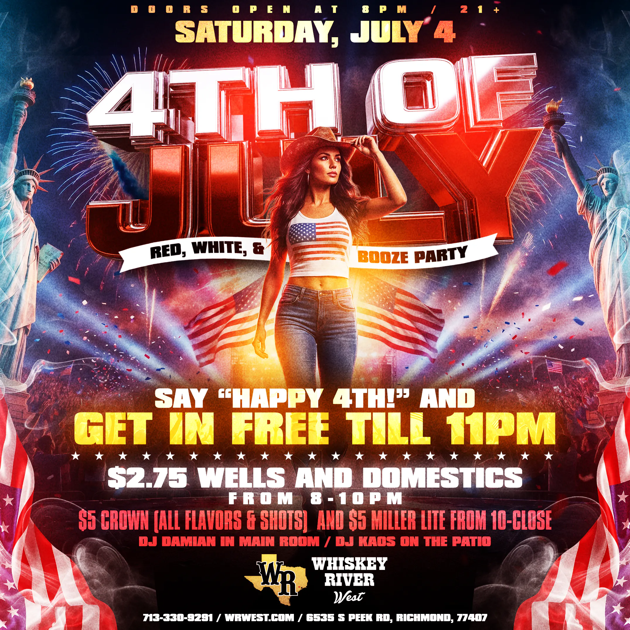 Saturday - 4th of July Red, White, and Booze Party