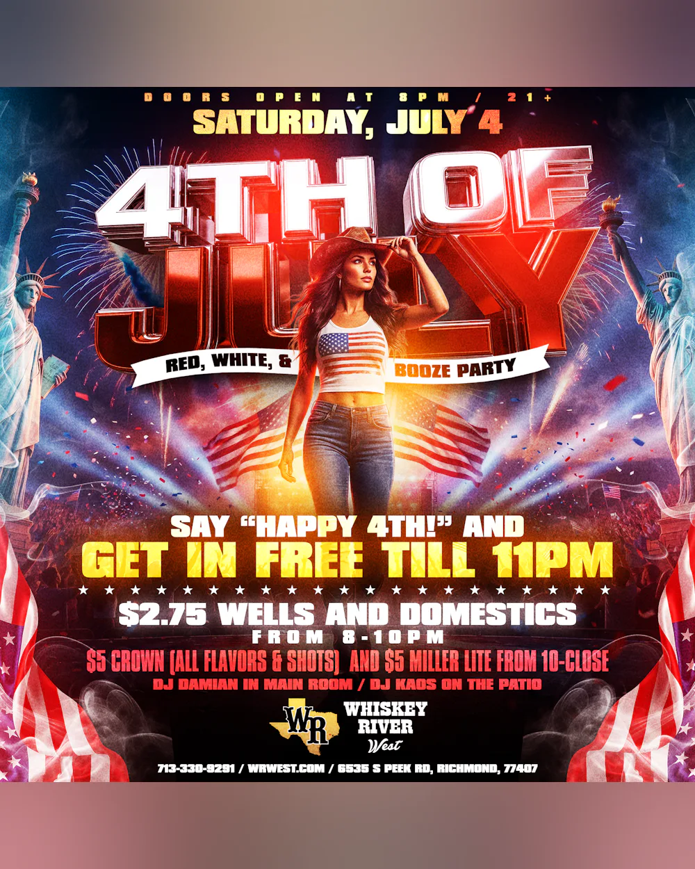 Saturday - 4th of July Red, White, and Booze Party