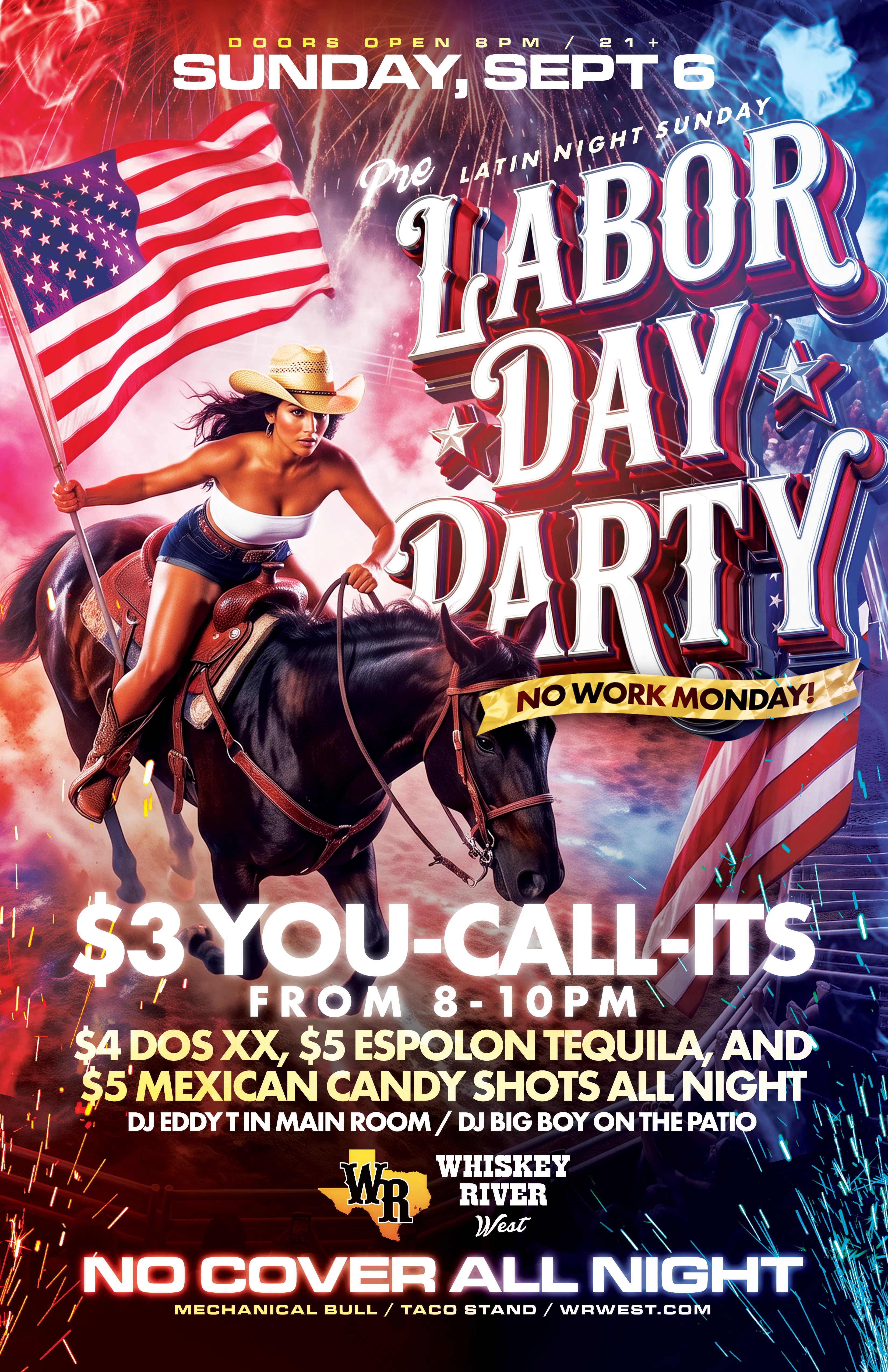 Sunday - Latin Night Sunday - Pre Labor Day Party (No work Monday)